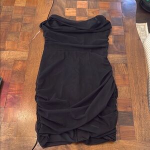 Chic Strapless Black Corset Mesh Dress Sz small NWT